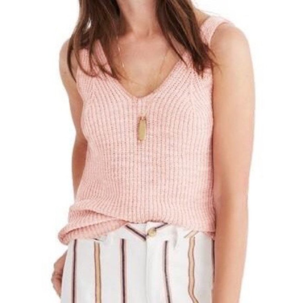Madewell peach pink sweater knit tank